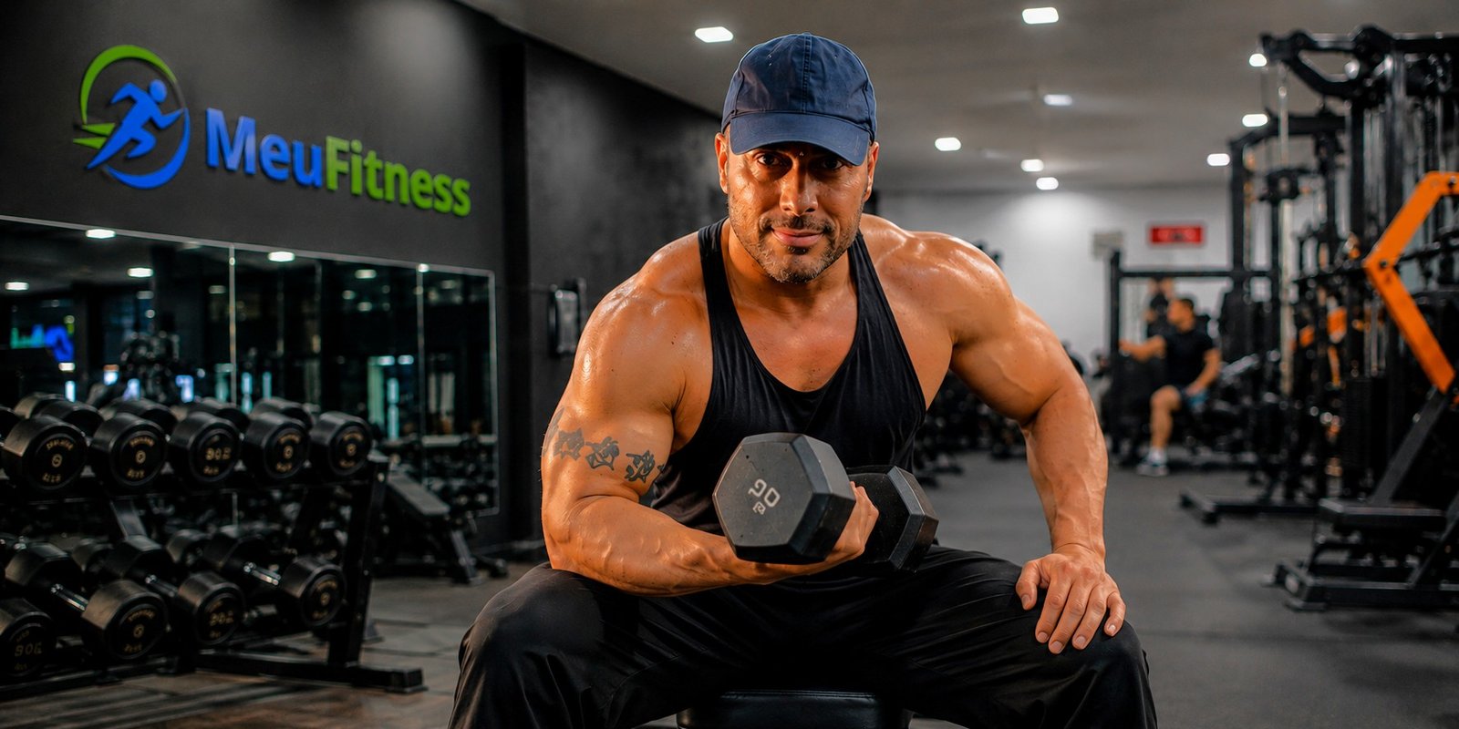 Treino de Sergio Henrique Timóteo na academia de musculação em Avaré