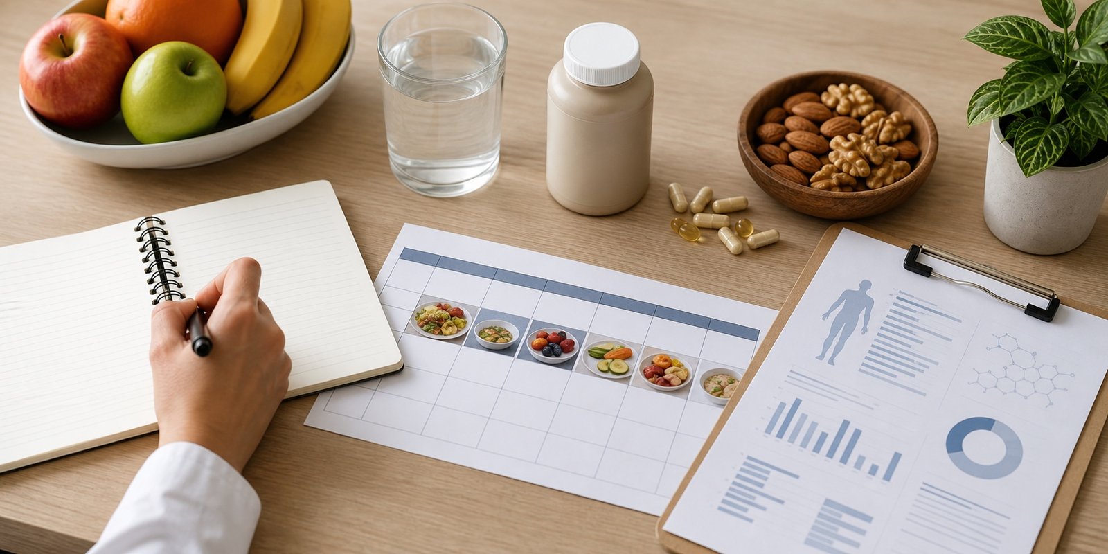 Pessoa analisando rotina alimentar antes de decidir usar multivitamínicos.