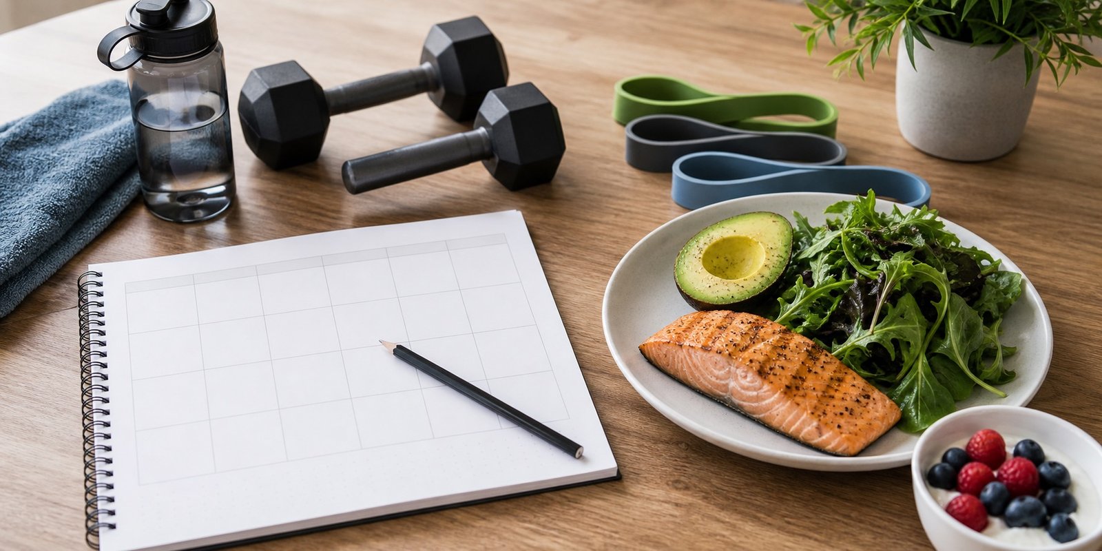 Planejamento alimentar cetogênico com pequena porção de carboidratos para treino pesado.