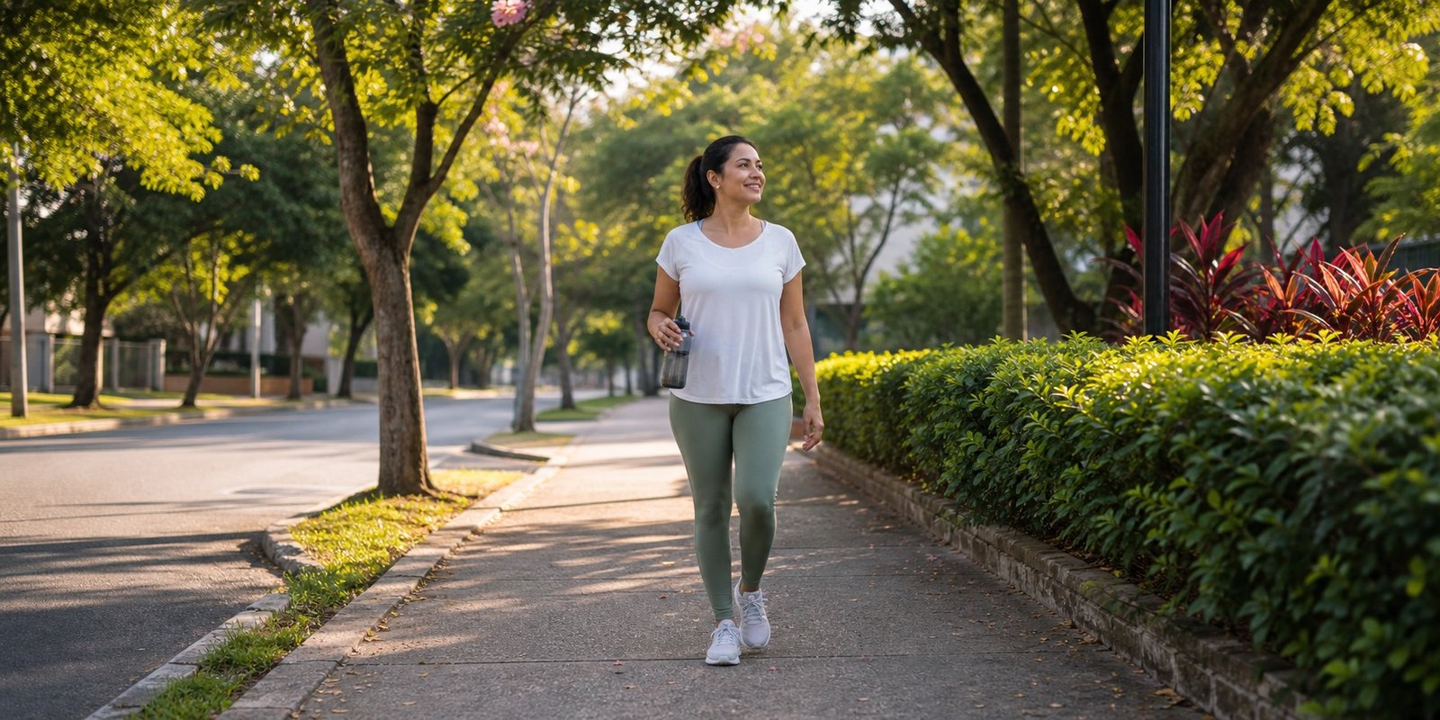 Caminhada leve para começar um estilo de vida fitness com hábito simples e constante.