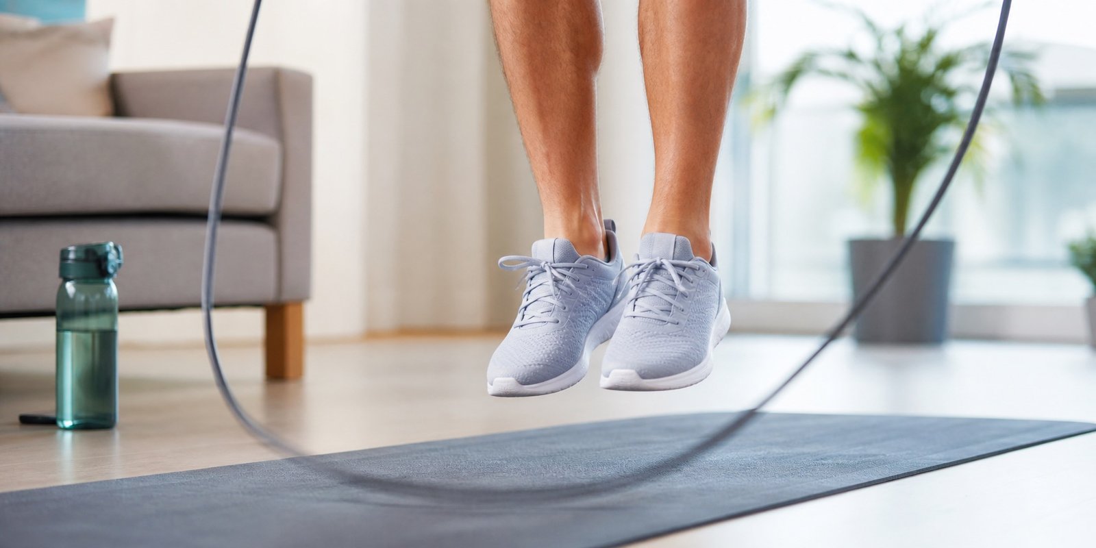 Cardio pulando corda com saltos baixos, ritmo controlado e plano de impacto para treinar em casa.