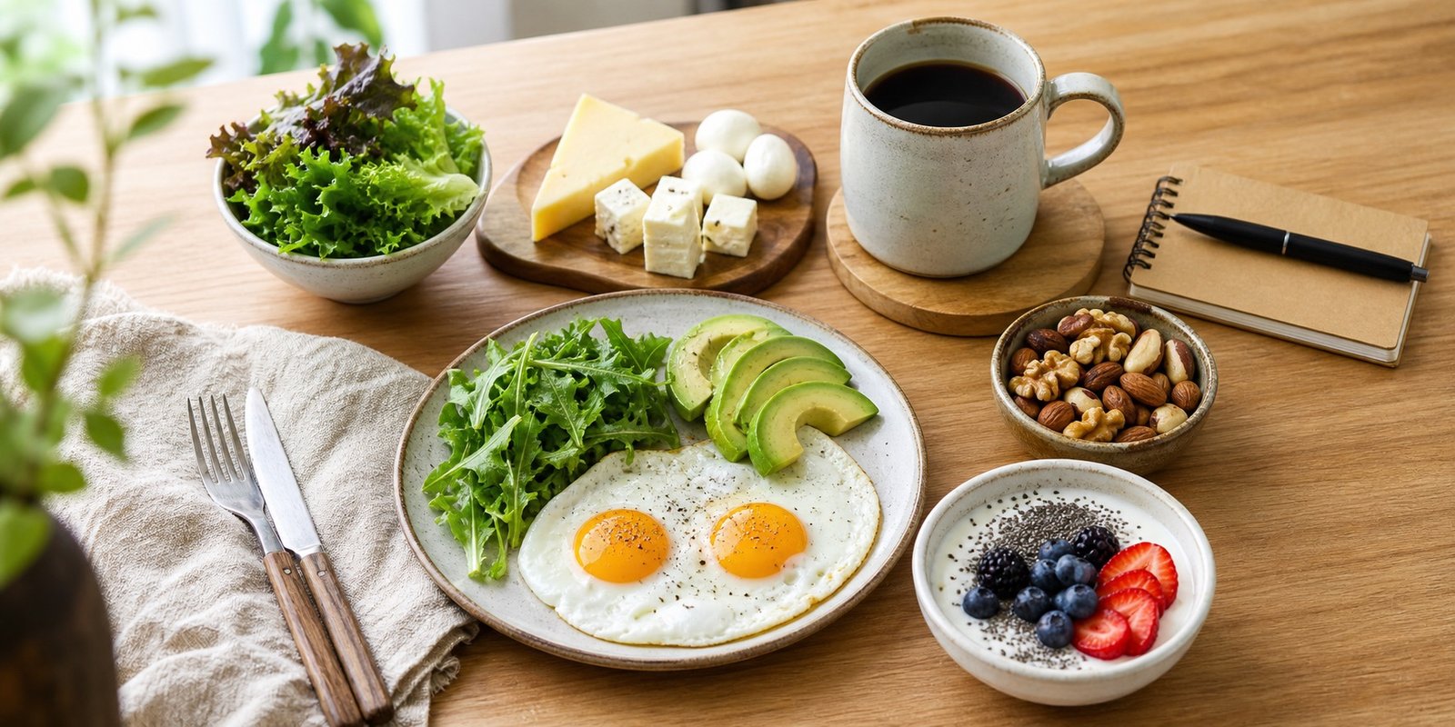 Matriz da dieta low carb no café da manhã e treino