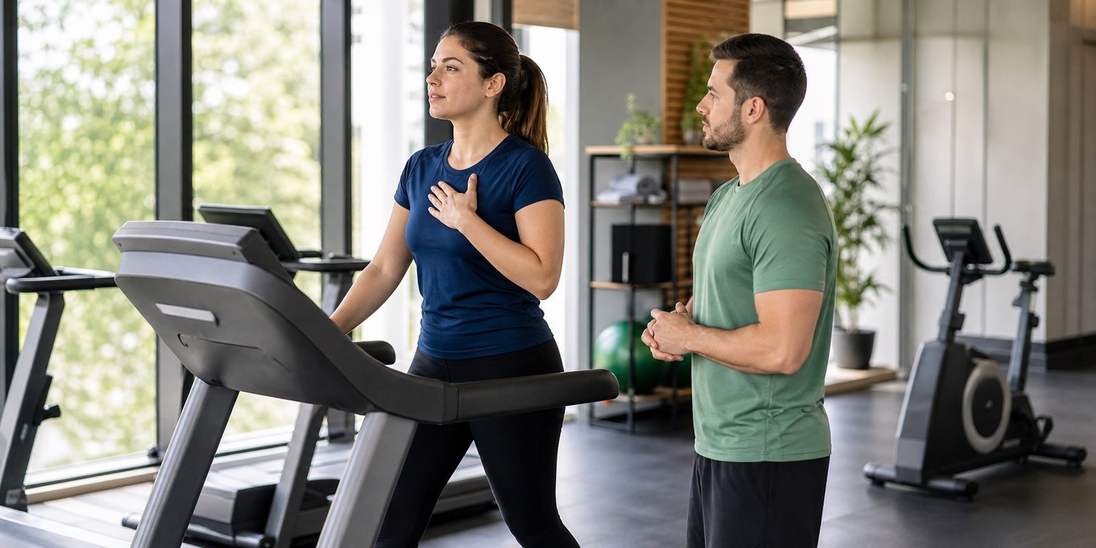 Pessoa controlando a intensidade do cardio na esteira para perder peso sem exagerar.