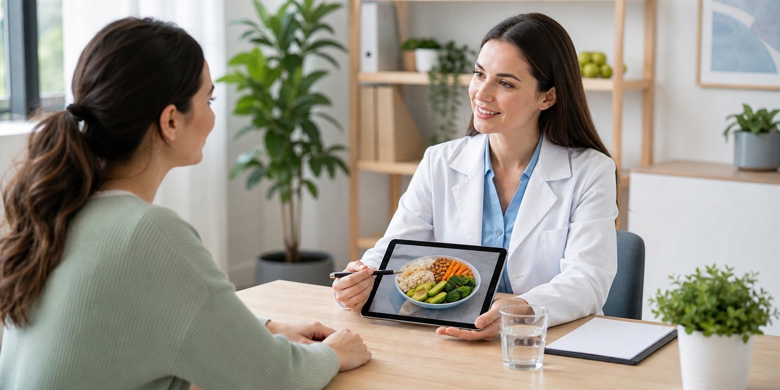 Consulta com profissional de saúde para avaliar cuidados antes de começar jejum intermitente.