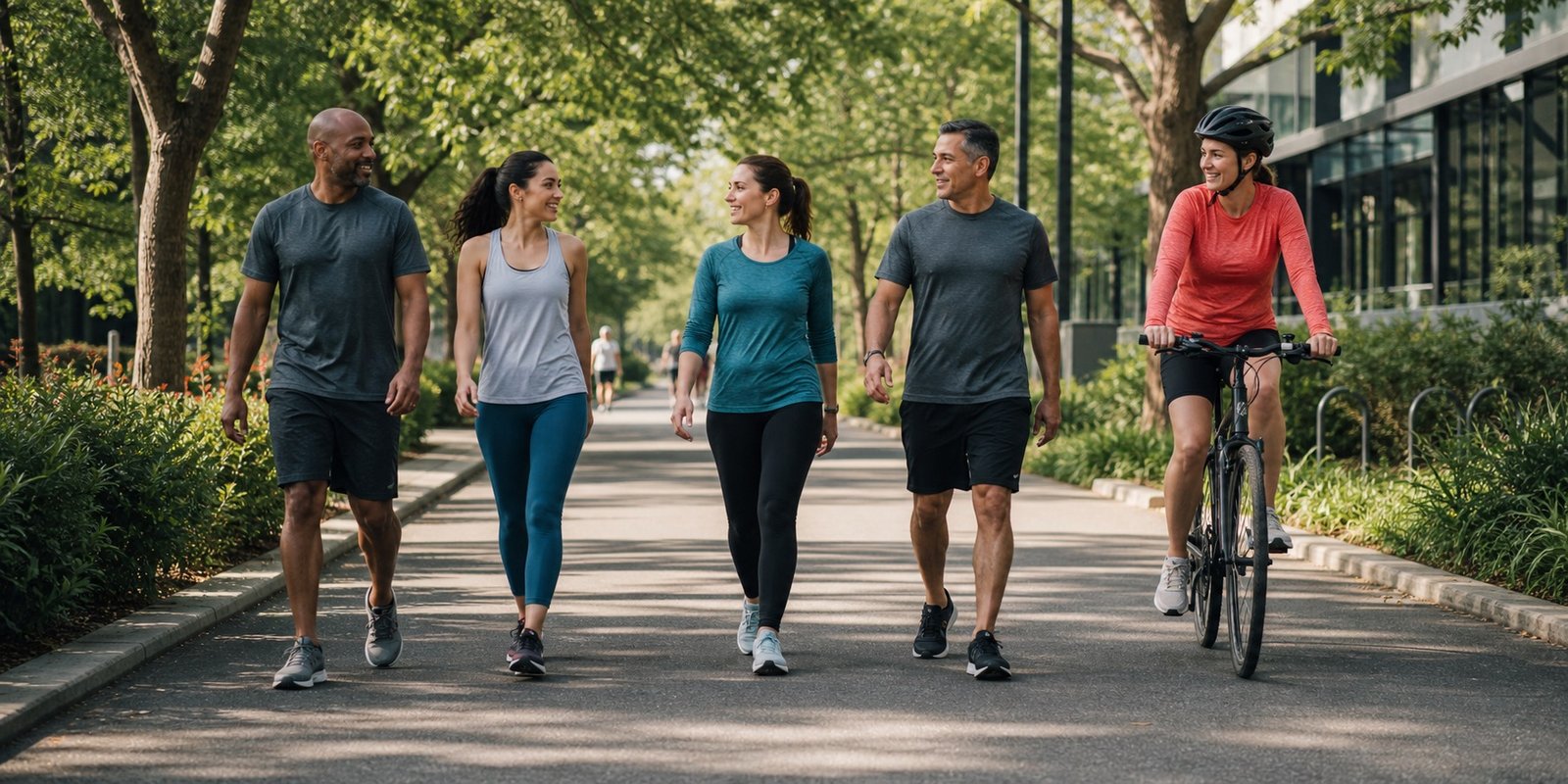 Cardio de baixa intensidade com caminhada e pedal leve em ritmo confortável.