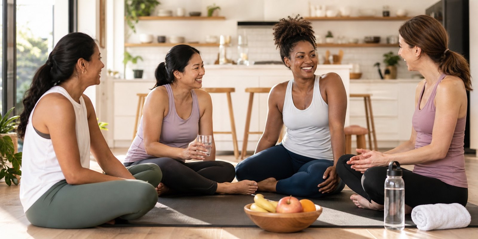 Mulheres avaliando rotina de treino, sono e alimentação antes de testar jejum 14 10.