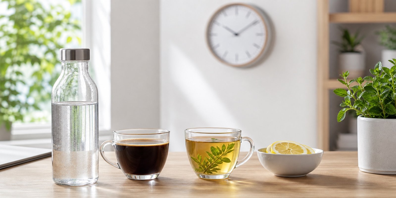 Água, café sem açúcar e chá durante jejum intermitente de 24 horas