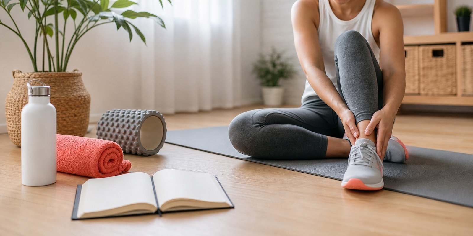 Pessoa fazendo recuperação após treino em um plano semanal de cardio para queimar gordura abdominal.