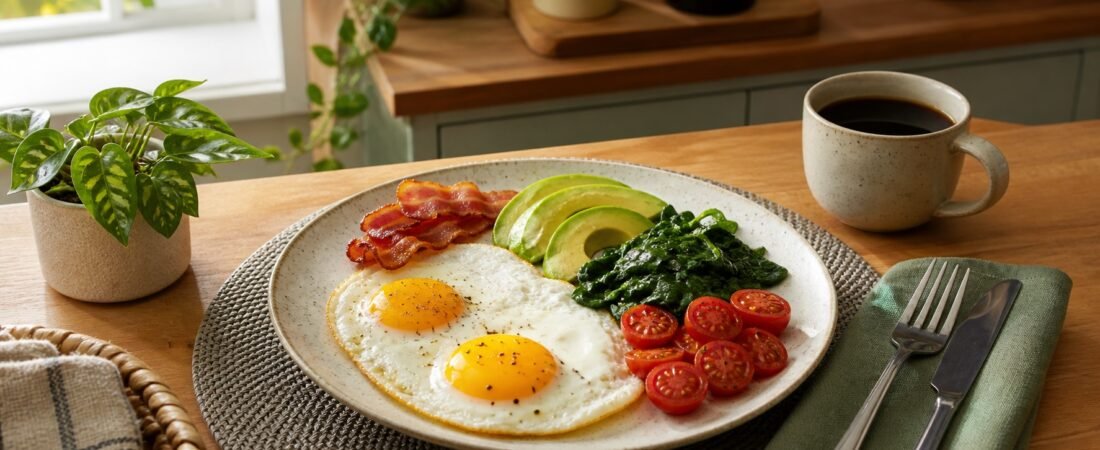 Café da Manhã Cetogênico: Ovos e Bacon com Critério