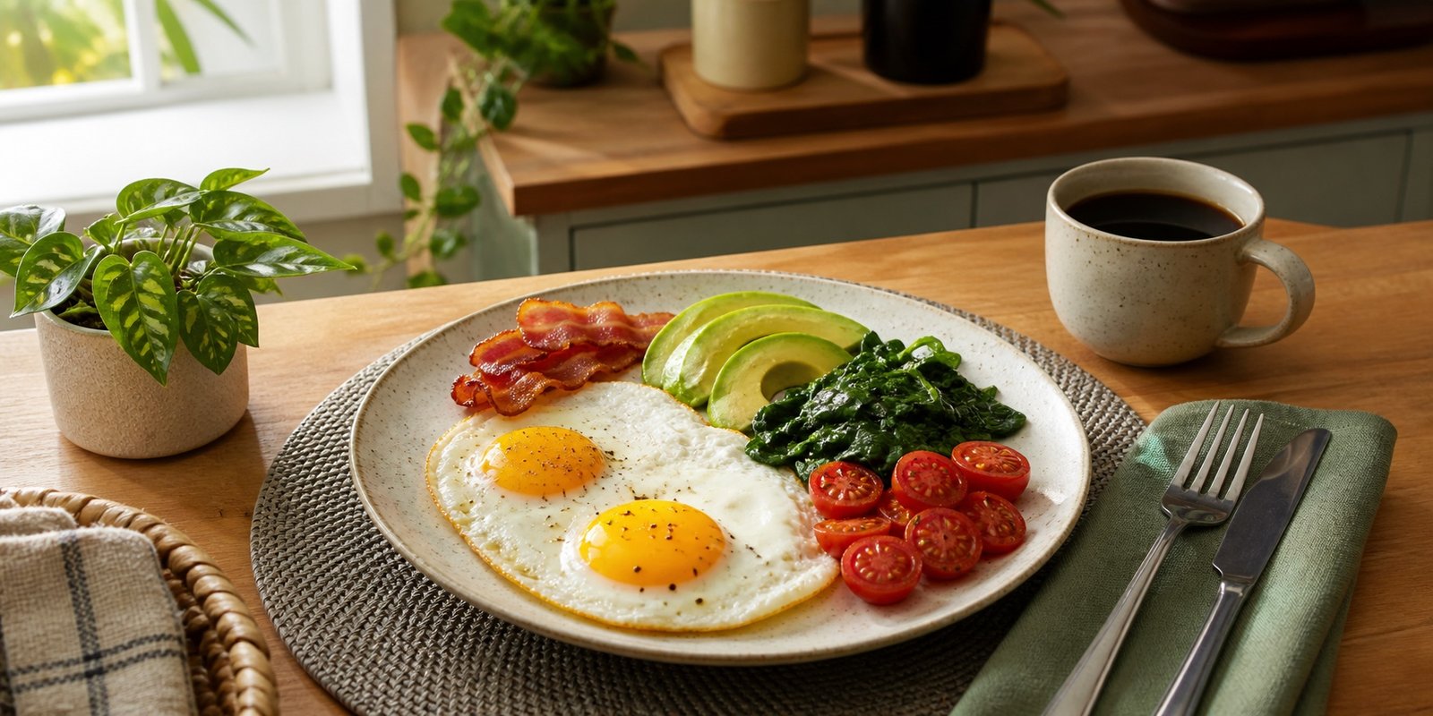 Café da Manhã Cetogênico: Ovos e Bacon com Critério