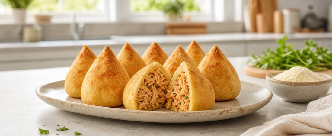 Coxinha Low Carb sem Trigo: Massa Firme e Recheio Úmido