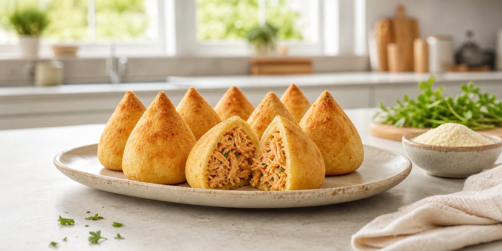 Coxinha Low Carb sem Trigo: Massa Firme e Recheio Úmido