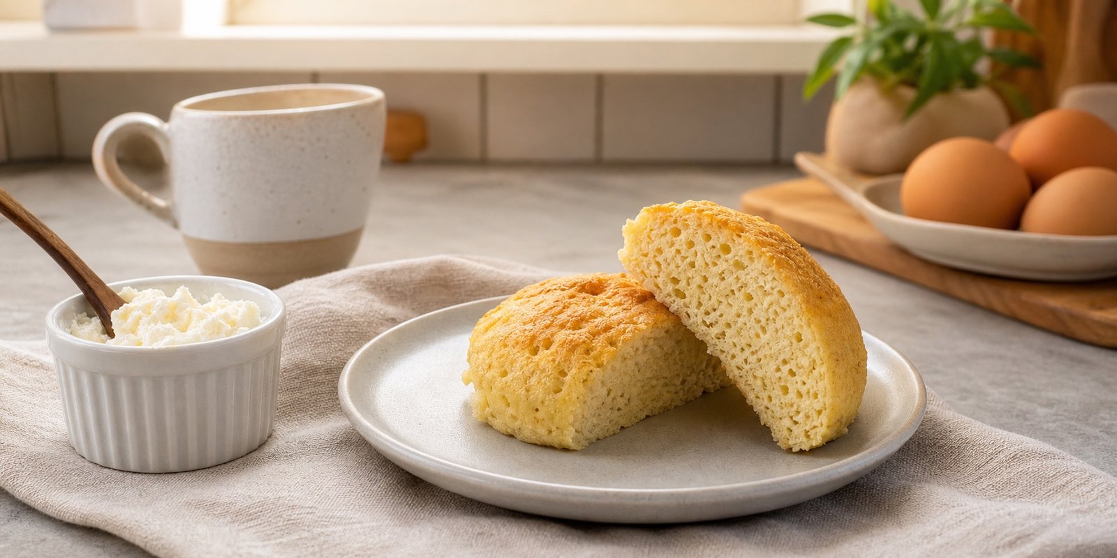 Pão Cetogênico de Micro-ondas: 3 Minutos sem Borracha
