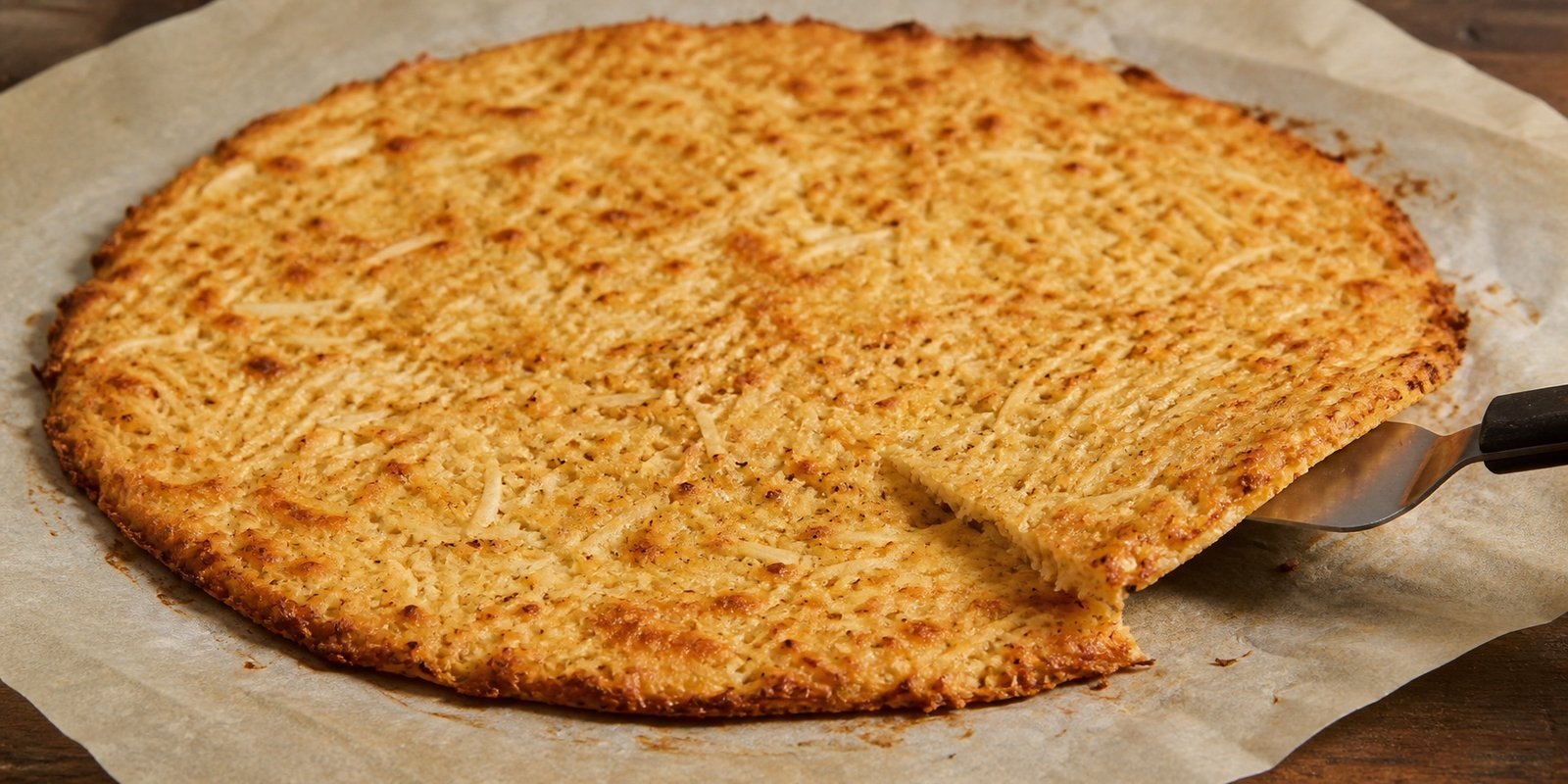 Base de pizza low carb com massa de frango pré-assada e firme
